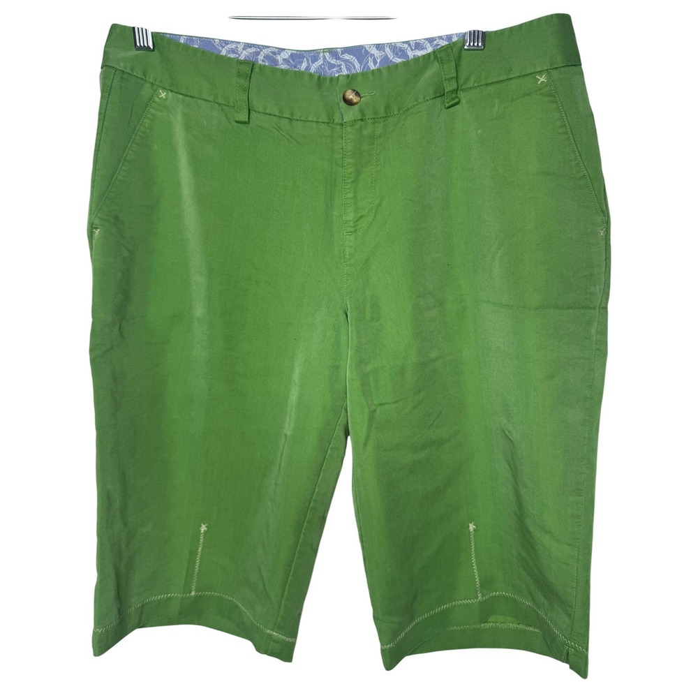 Horny Toad Womens Green Bermuda Shorts Size 8 Rayon Blend Casual Outdoor Hiking